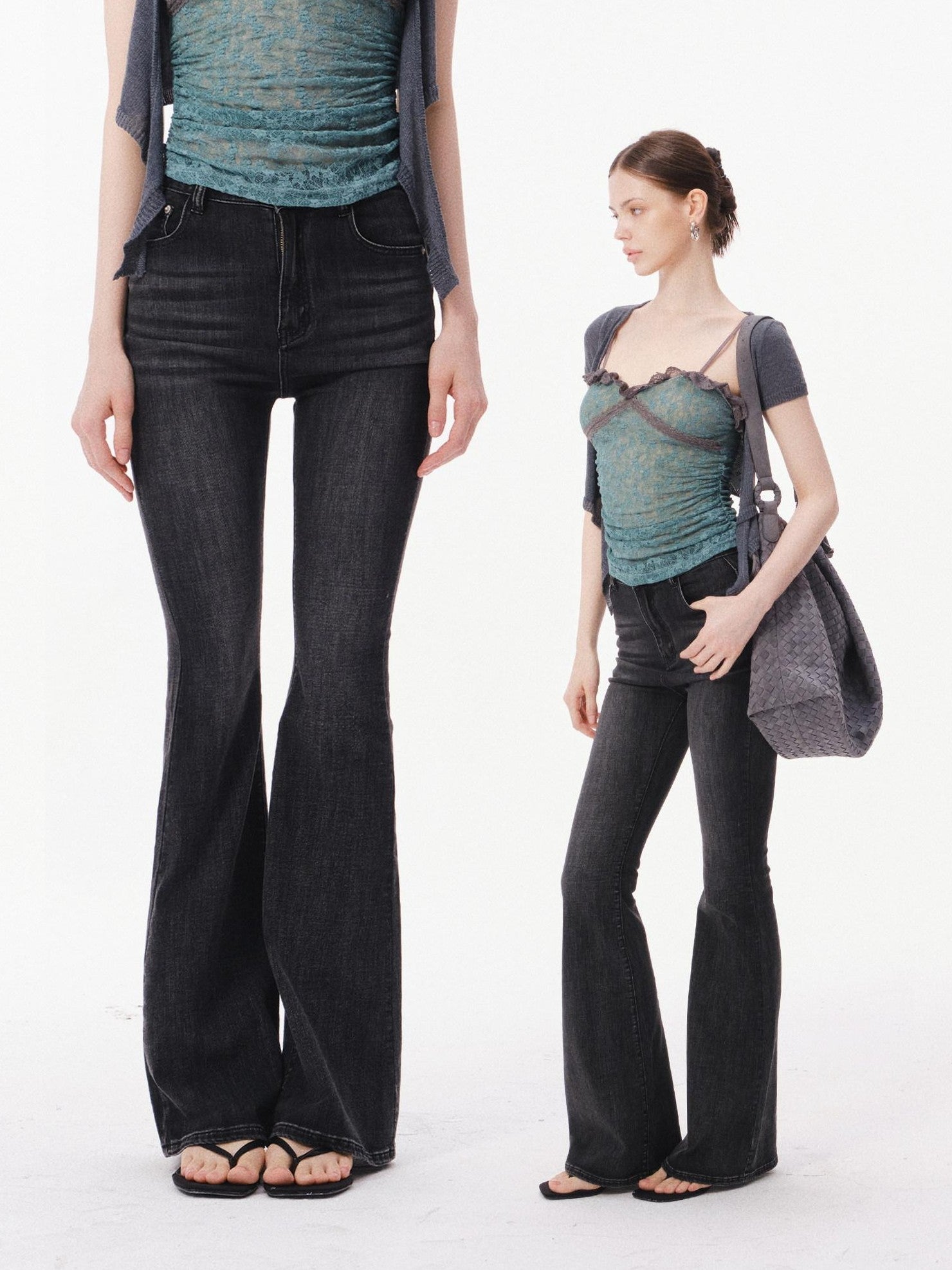 innerflow Dark Gray Slim Micro Flare Women&