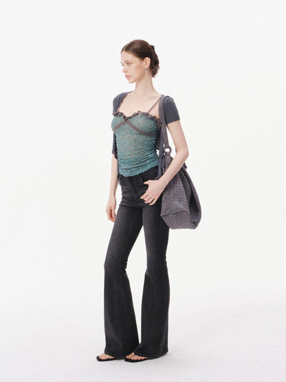 innerflow Dark Gray Slim Micro Flare Women&
