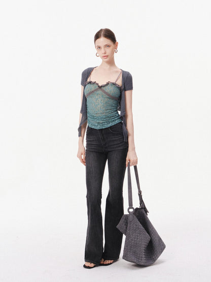 innerflow Dark Gray Slim Micro Flare Women&