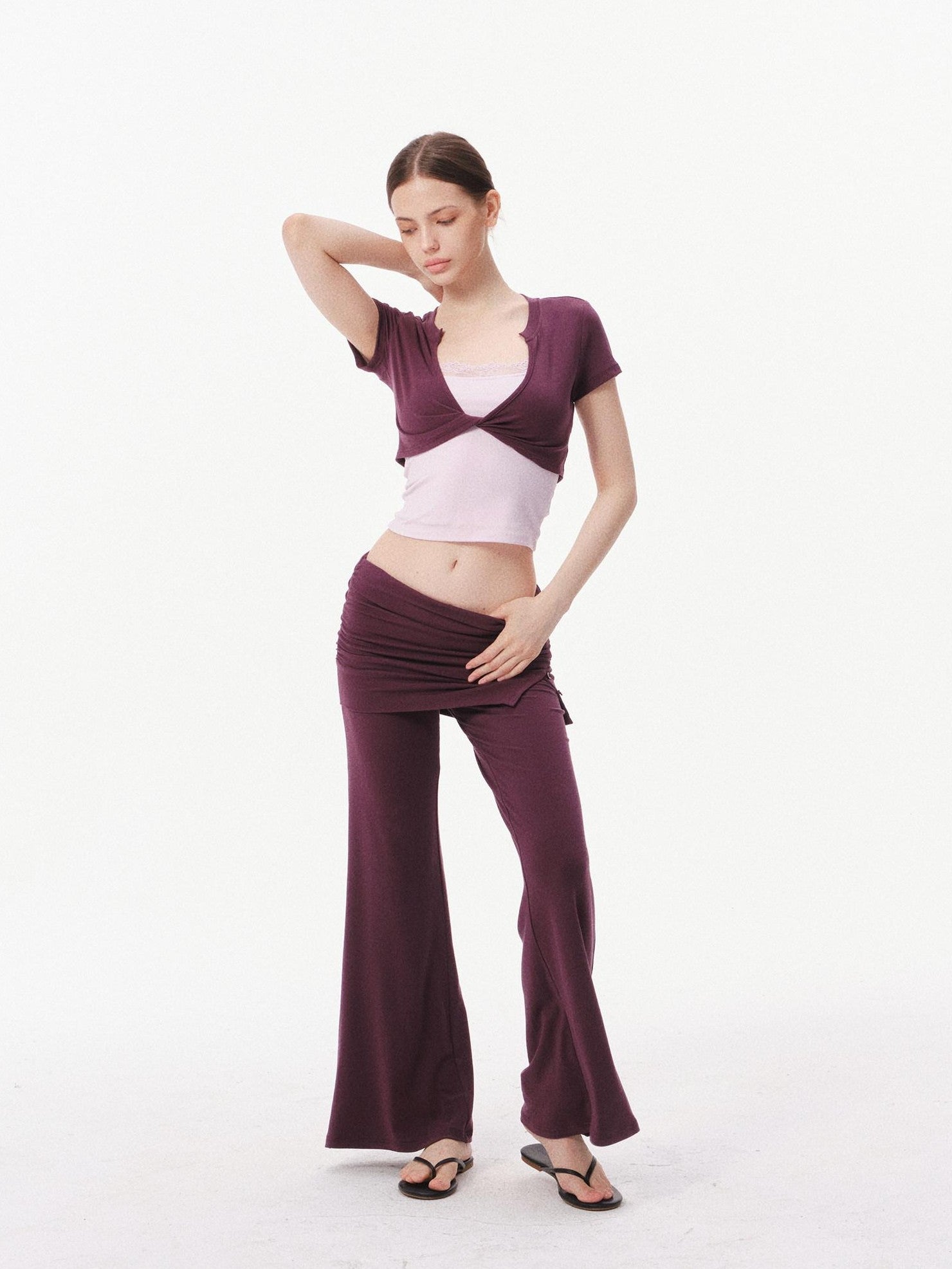 innerflow Deep Purple Cropped Camisole Slim Women&