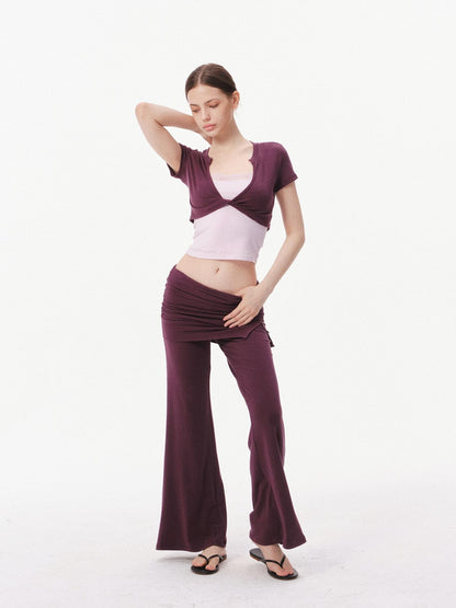 innerflow Deep Purple Cropped Camisole Slim Women&