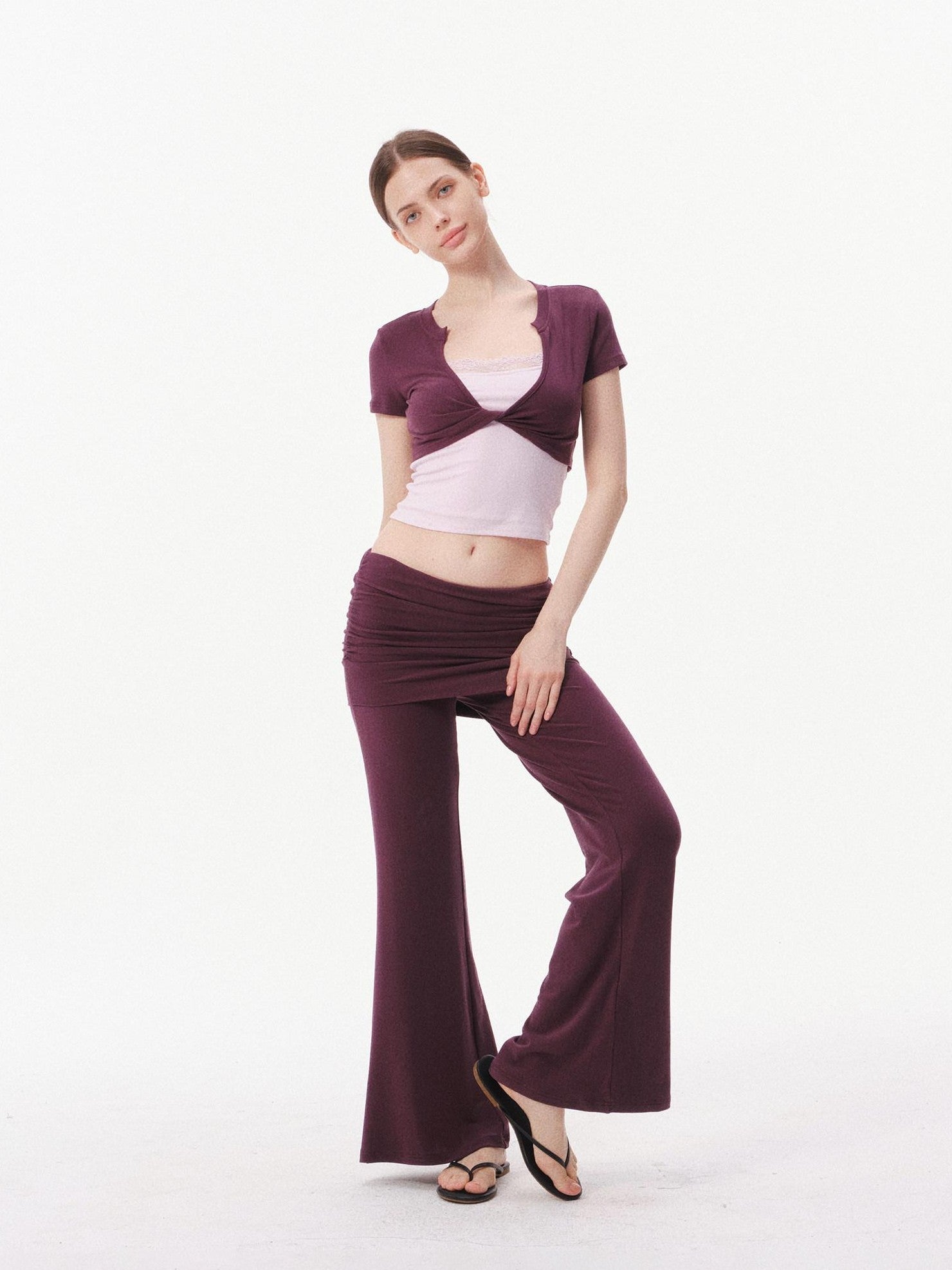 innerflow Deep Purple Cropped Camisole Slim Women&