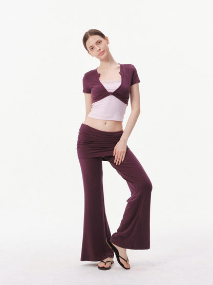 innerflow Deep Purple Cropped Camisole Slim Women&
