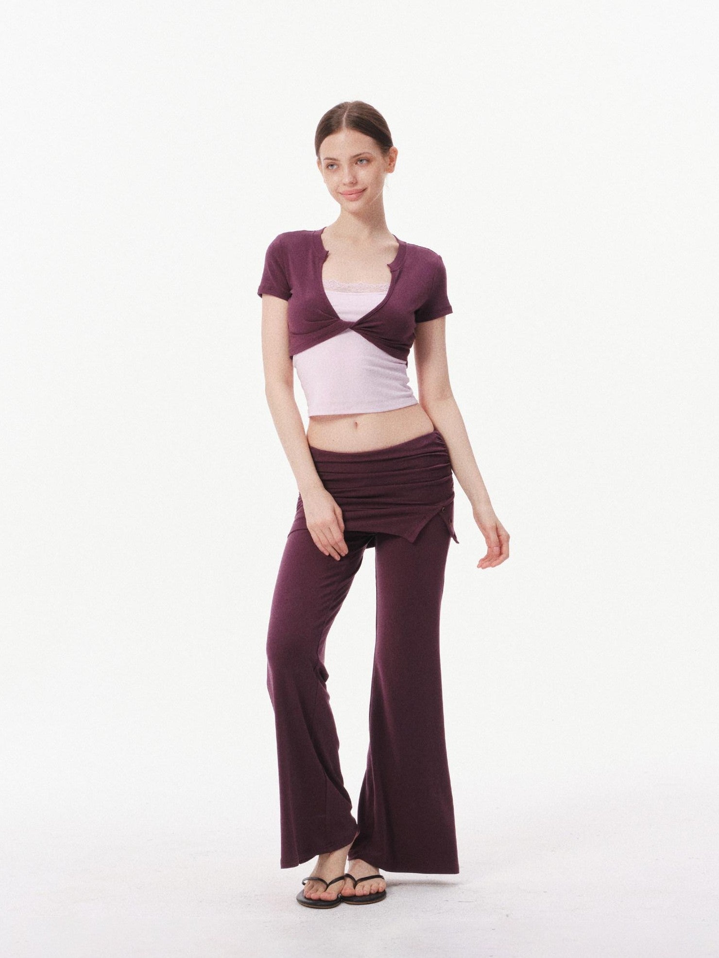 innerflow Deep Purple Cropped Camisole Slim Women&