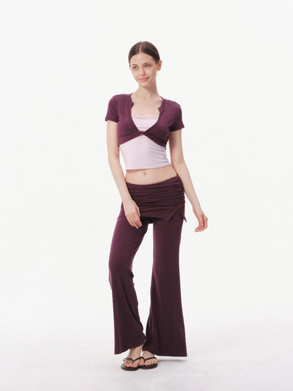 innerflow Deep Purple Cropped Camisole Slim Women&