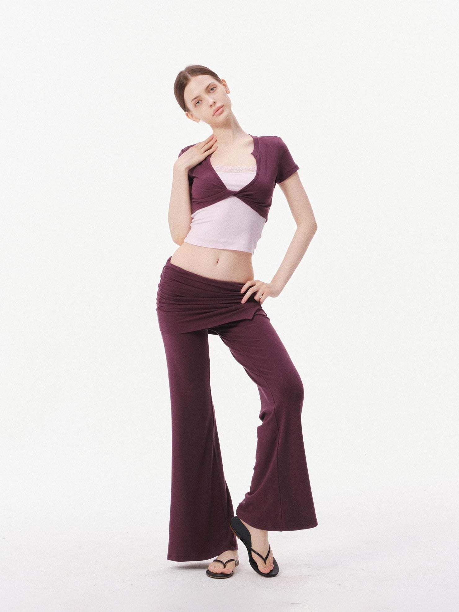 innerflow Deep Purple Cropped Camisole Slim Women&