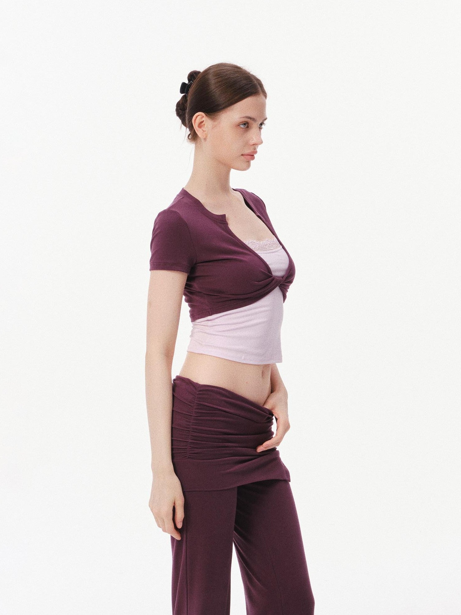 innerflow Deep Purple Cropped Camisole Slim Women&
