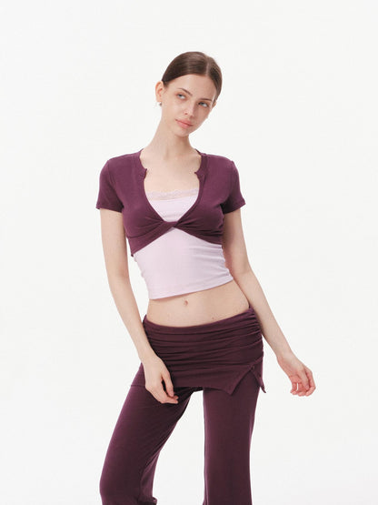 innerflow Deep Purple Cropped Camisole Slim Women&