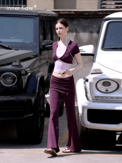 innerflow Deep Purple Cropped Camisole Slim Women&