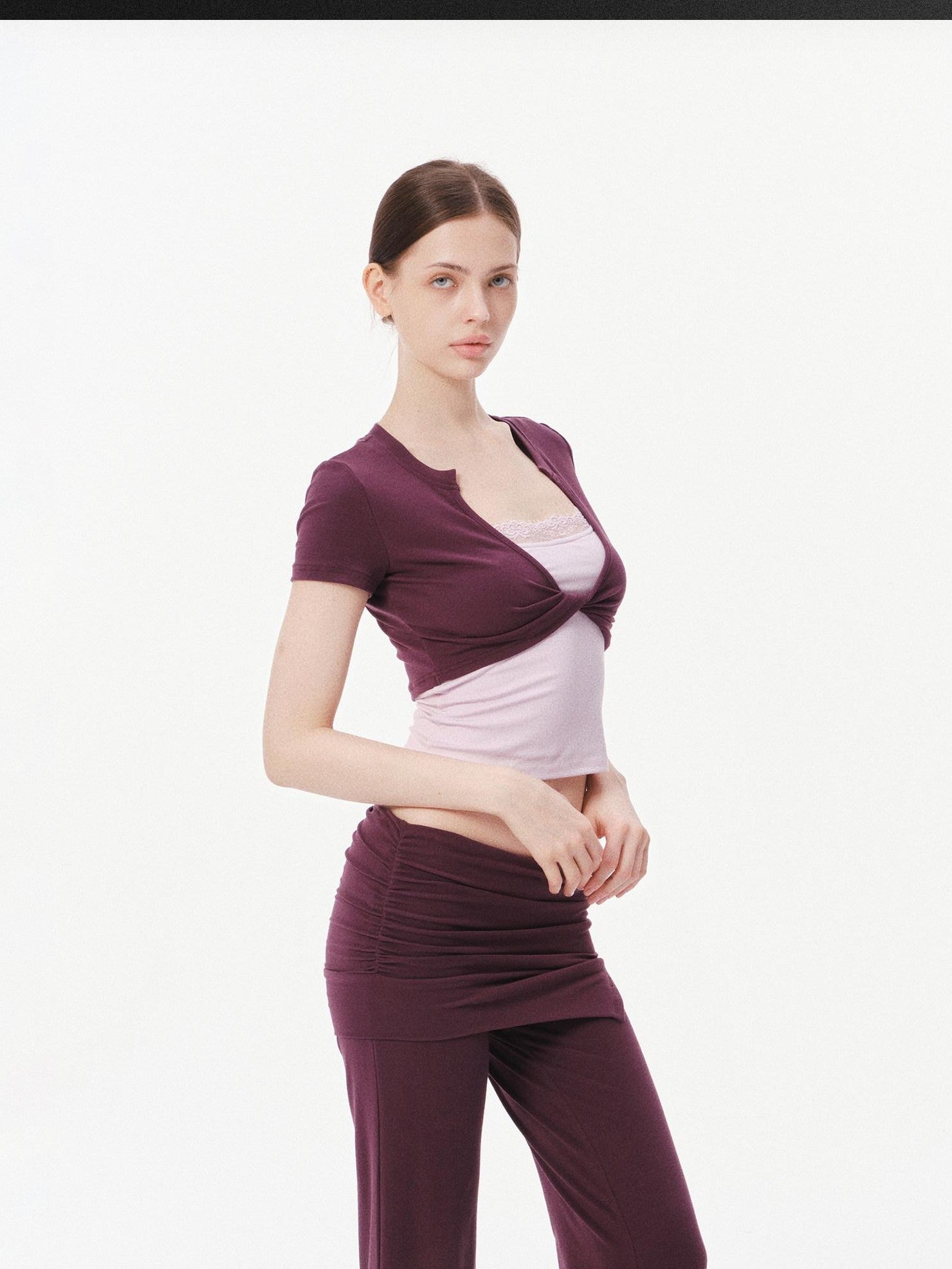 innerflow Deep Purple Cropped Camisole Slim Women&