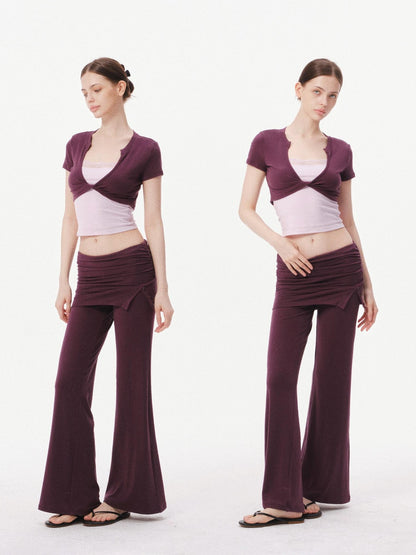 innerflow Deep Purple Cropped Camisole Slim Women&