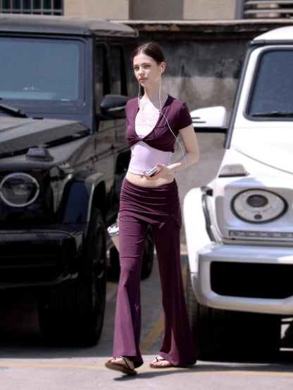 innerflow Deep Purple Cropped Camisole Slim Women&