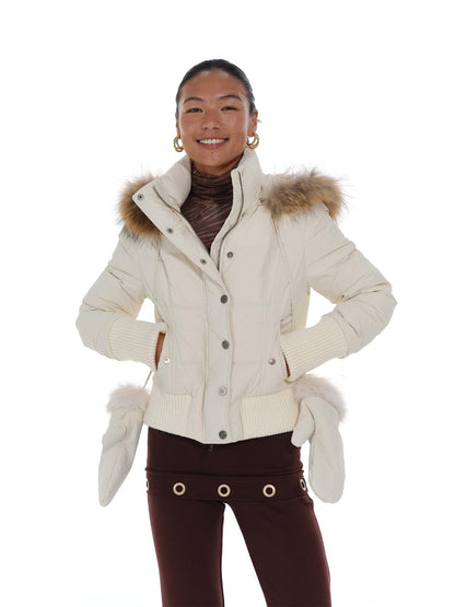 innerflow Fur Collar Hooded Short Women&