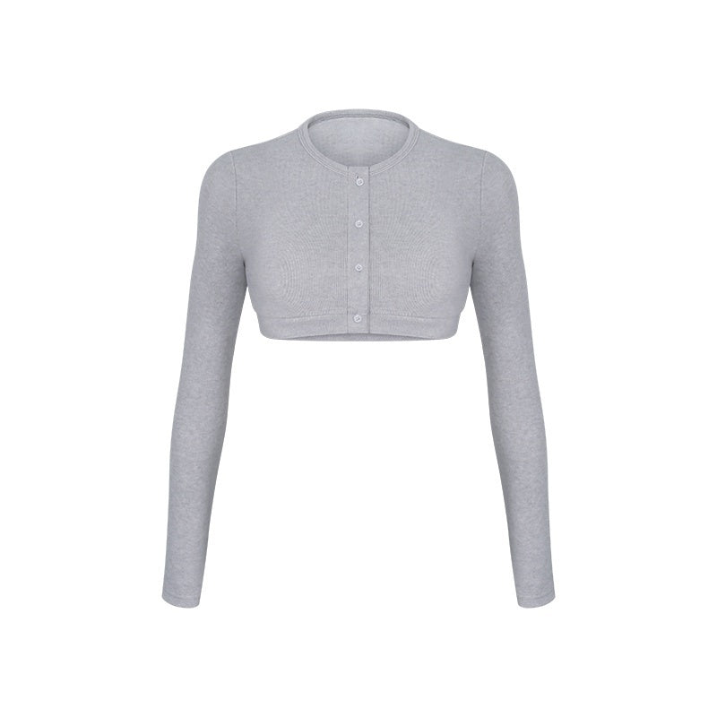 innerflow_Gray_Pink_Striped_Spliced_Cropped_Slim_Two_Piece_Set_Women&
