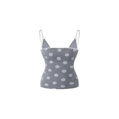 innerflow_Gray_Polka_Dot_Cardigan_Camisole_Women&
