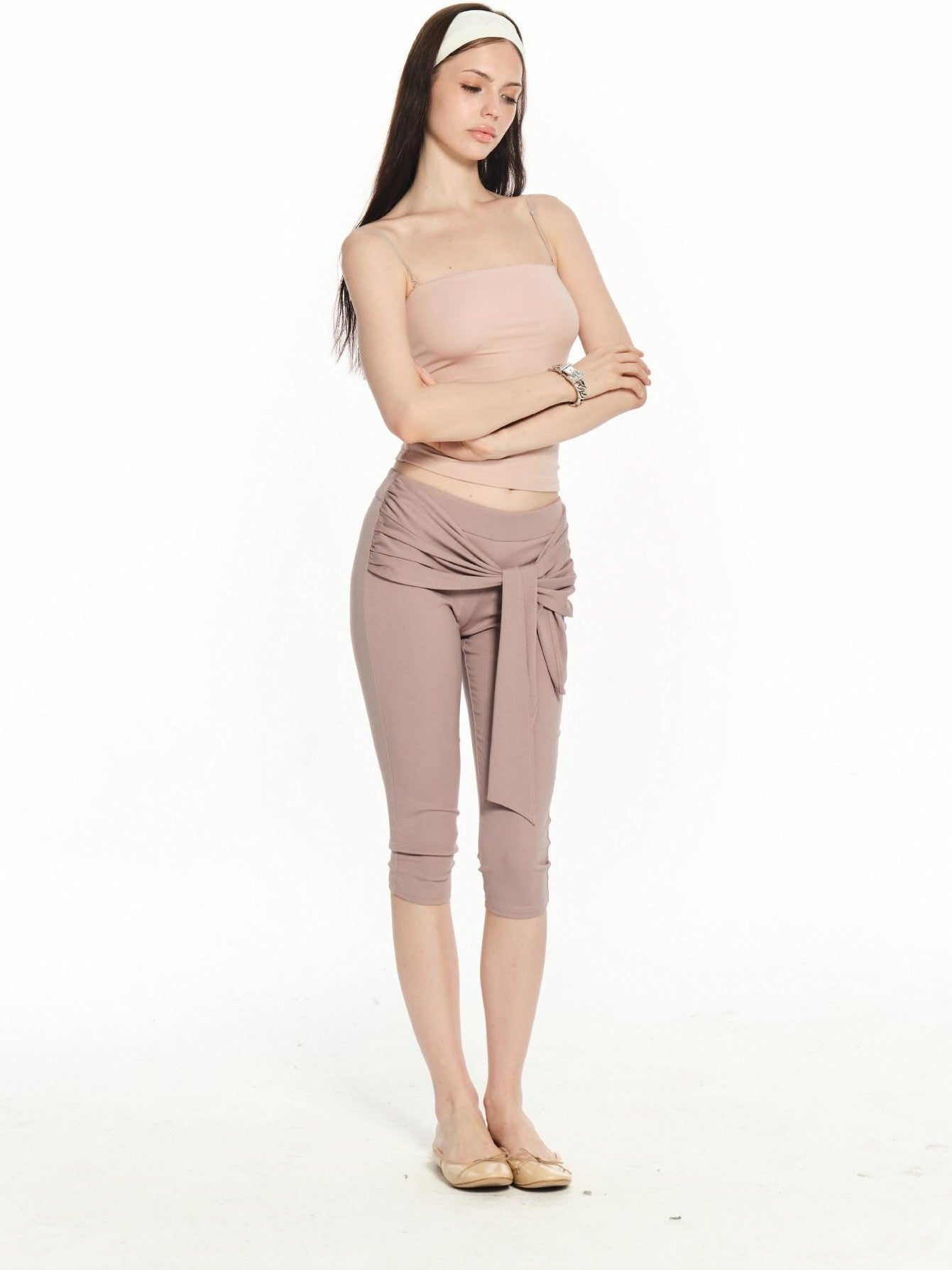 innerflow High Stretch Drawstring Slim Natural Waist Women&