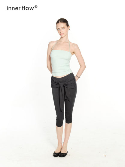 innerflow High Stretch Drawstring Slim Natural Waist Women&