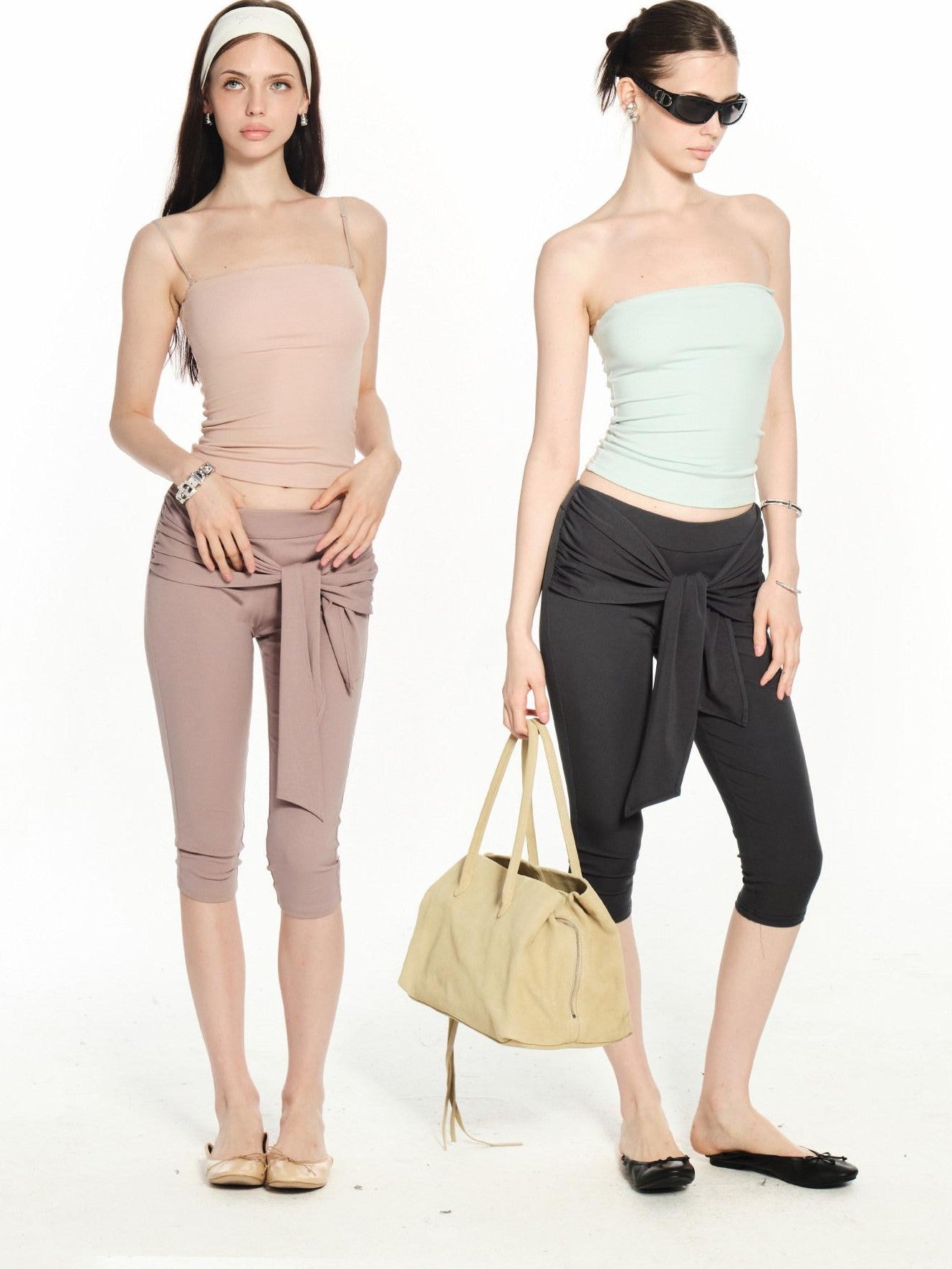 innerflow High Stretch Drawstring Slim Natural Waist Women&