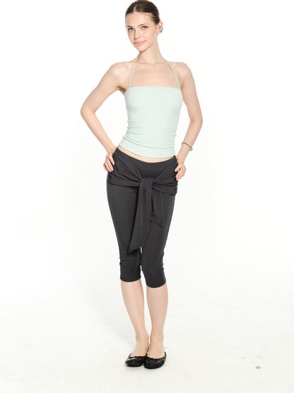 innerflow High Stretch Drawstring Slim Natural Waist Women&
