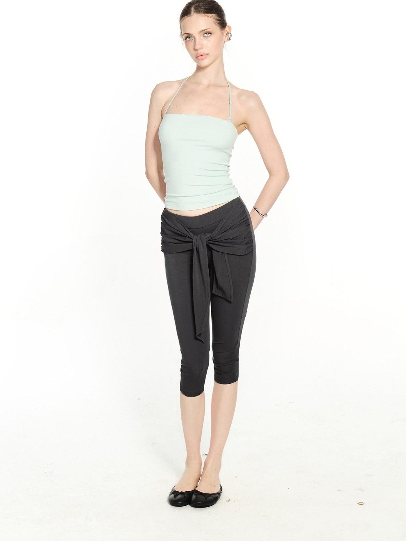 innerflow High Stretch Drawstring Slim Natural Waist Women&