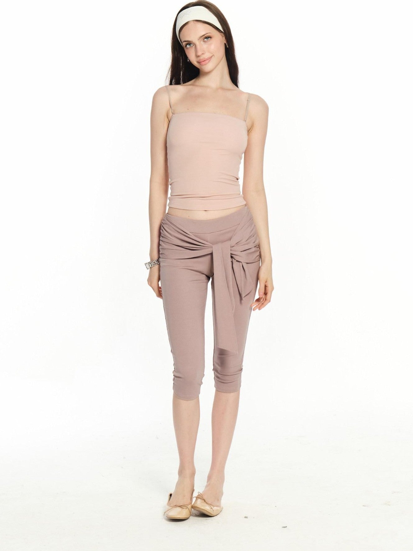 innerflow High Stretch Drawstring Slim Natural Waist Women&
