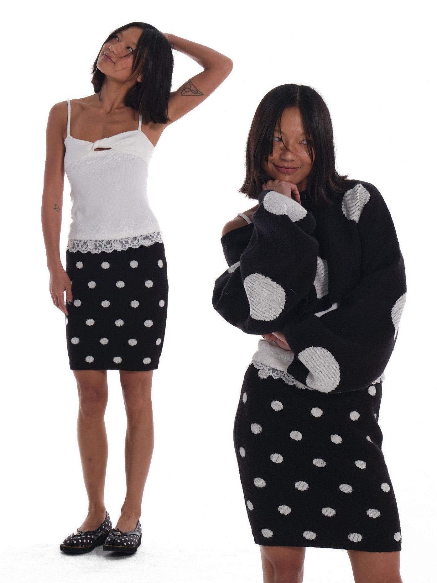 innerflow Large Polka Dot One Shoulder Women&