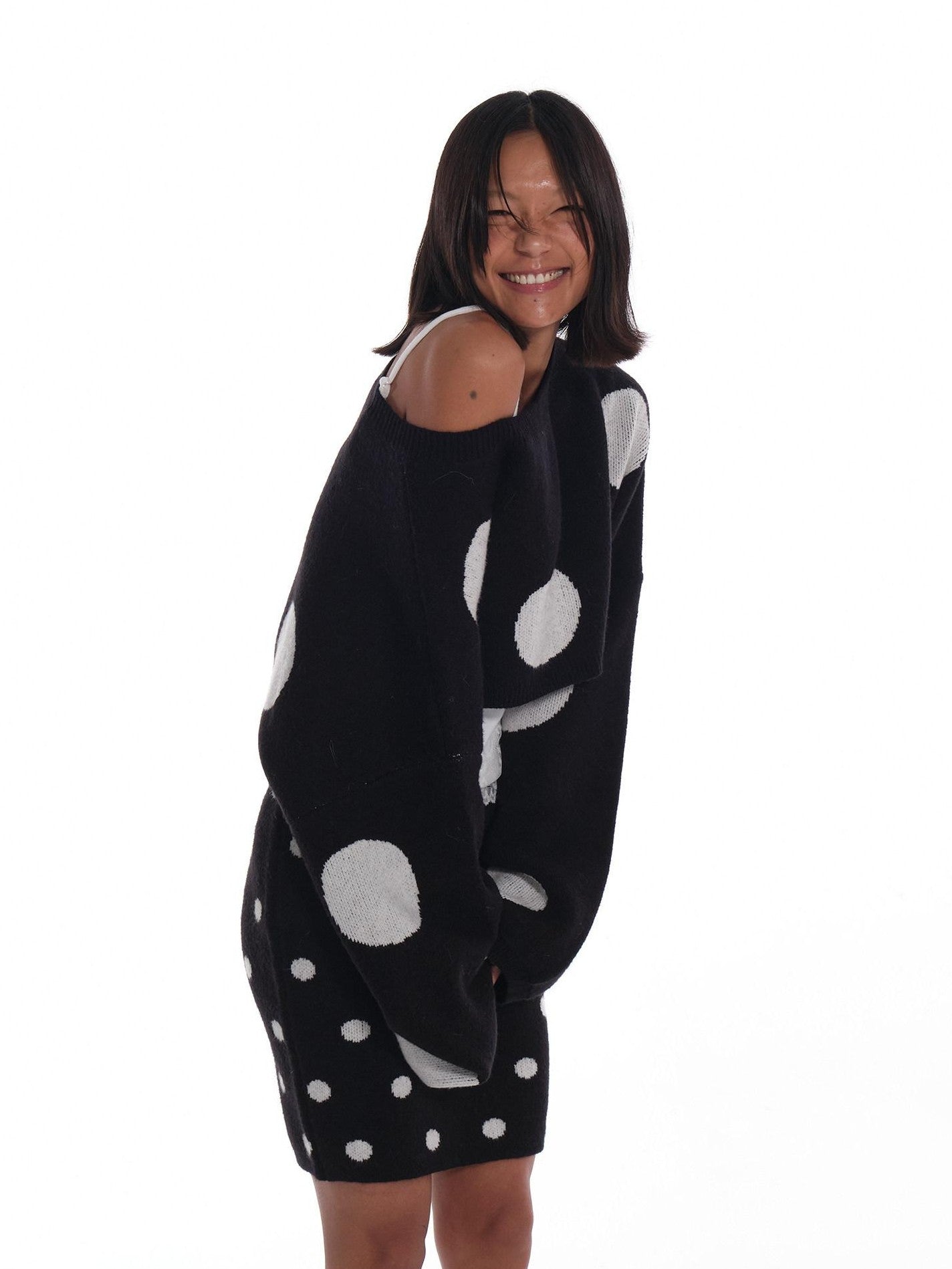 innerflow Large Polka Dot One Shoulder Women&