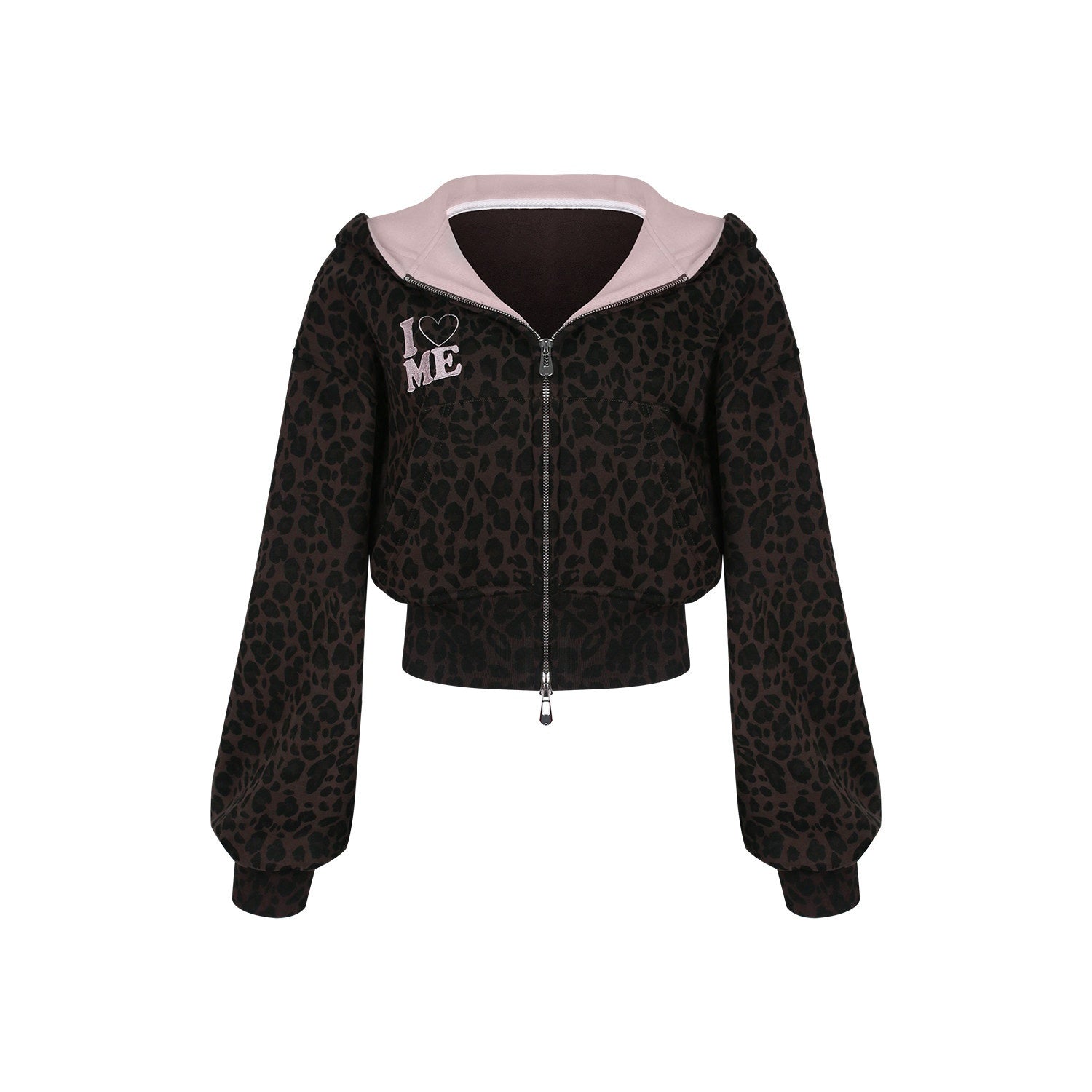 innerflow_Leopard_Print_Pink_Embroidered_Loose_Short_Women&