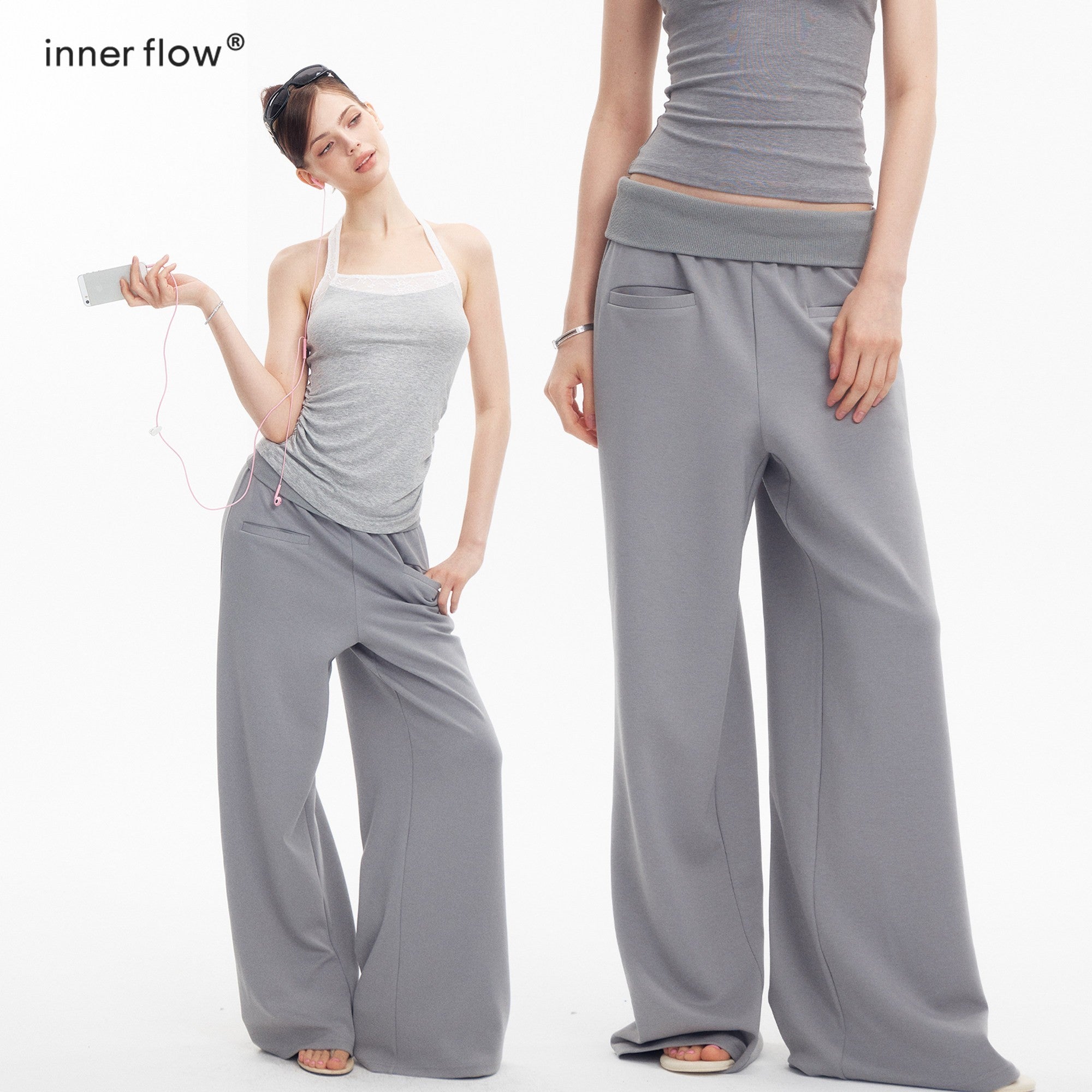 innerflow_Light_Gray_Air_Layer_Cuffed_Pockets_Women&