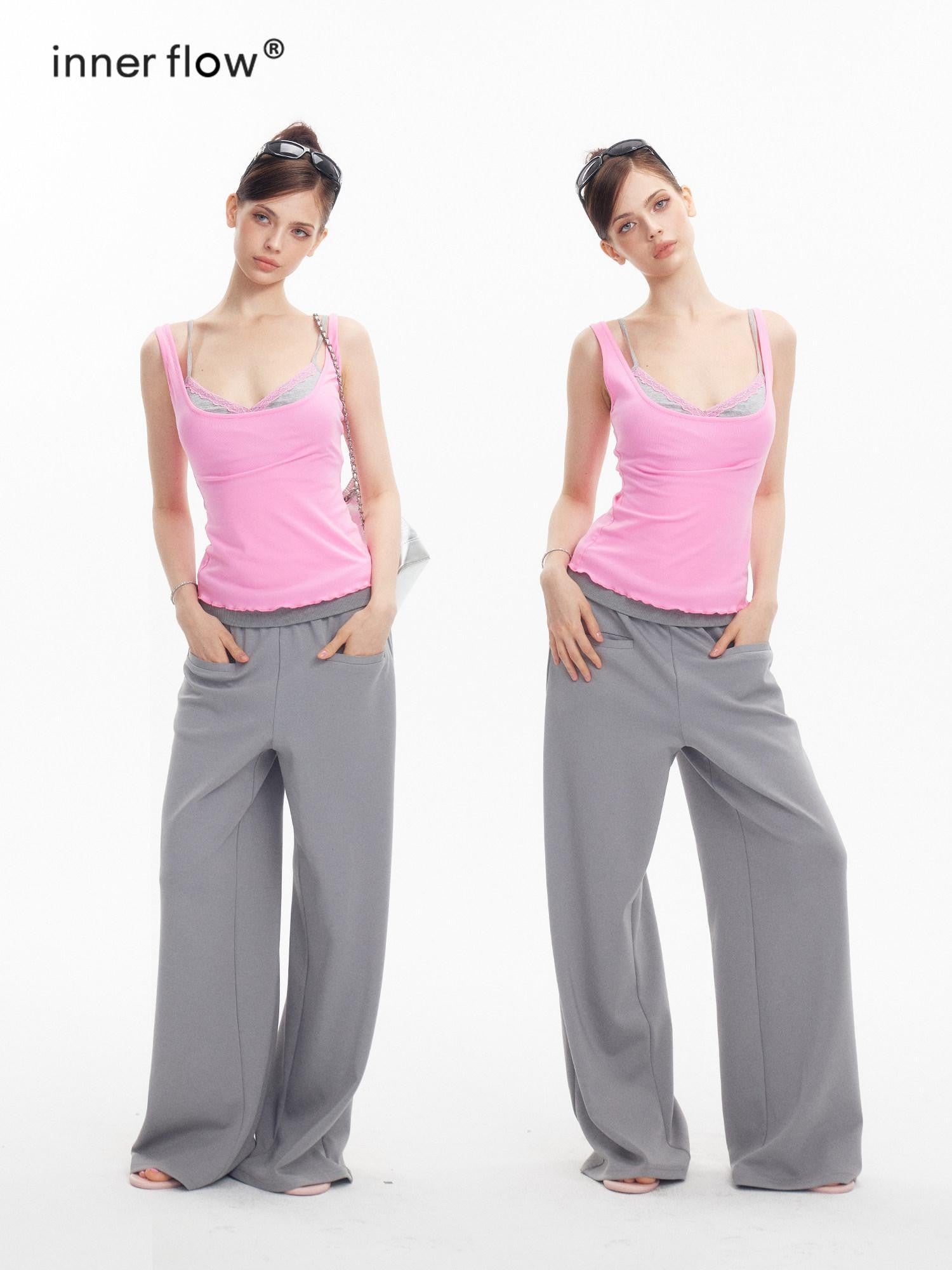 innerflow Light Gray Air Layer Cuffed Pockets Women&