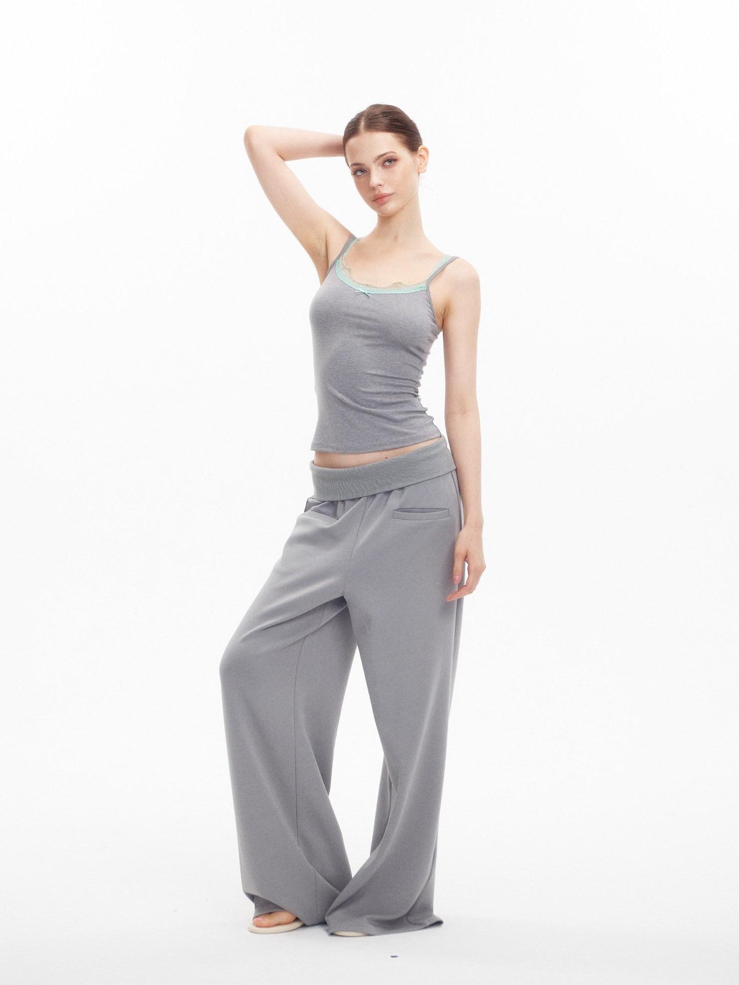 innerflow Light Gray Air Layer Cuffed Pockets Women&