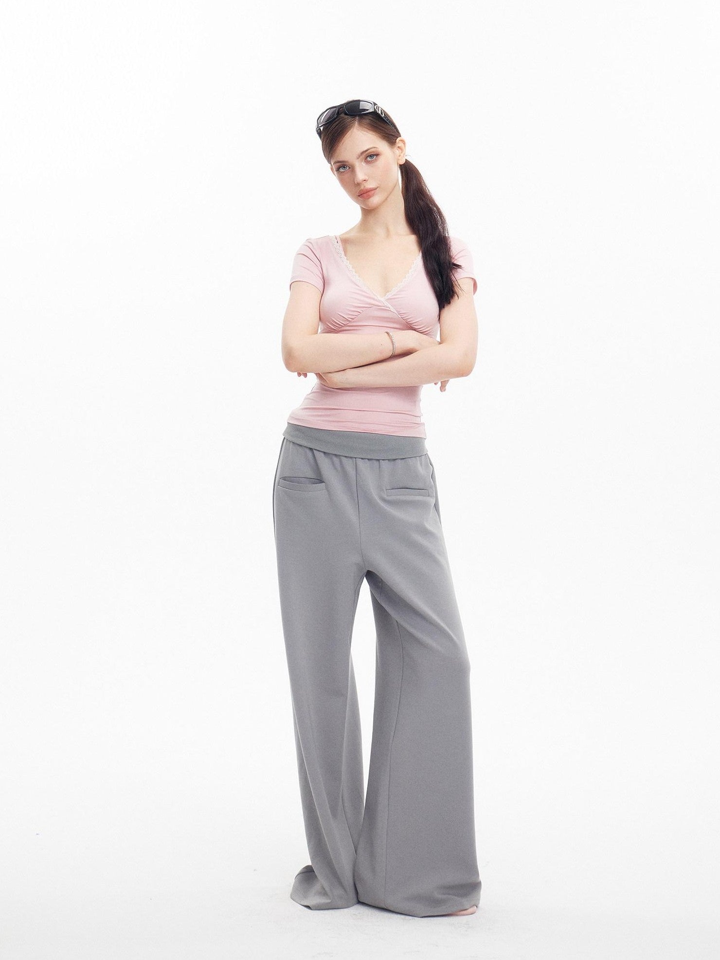 innerflow Light Gray Air Layer Cuffed Pockets Women&