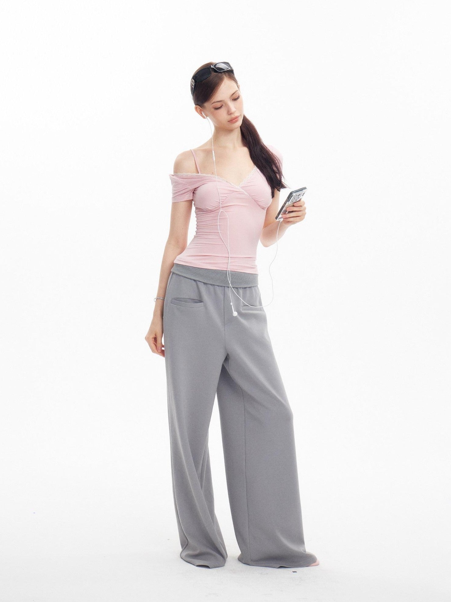 innerflow Light Gray Air Layer Cuffed Pockets Women&
