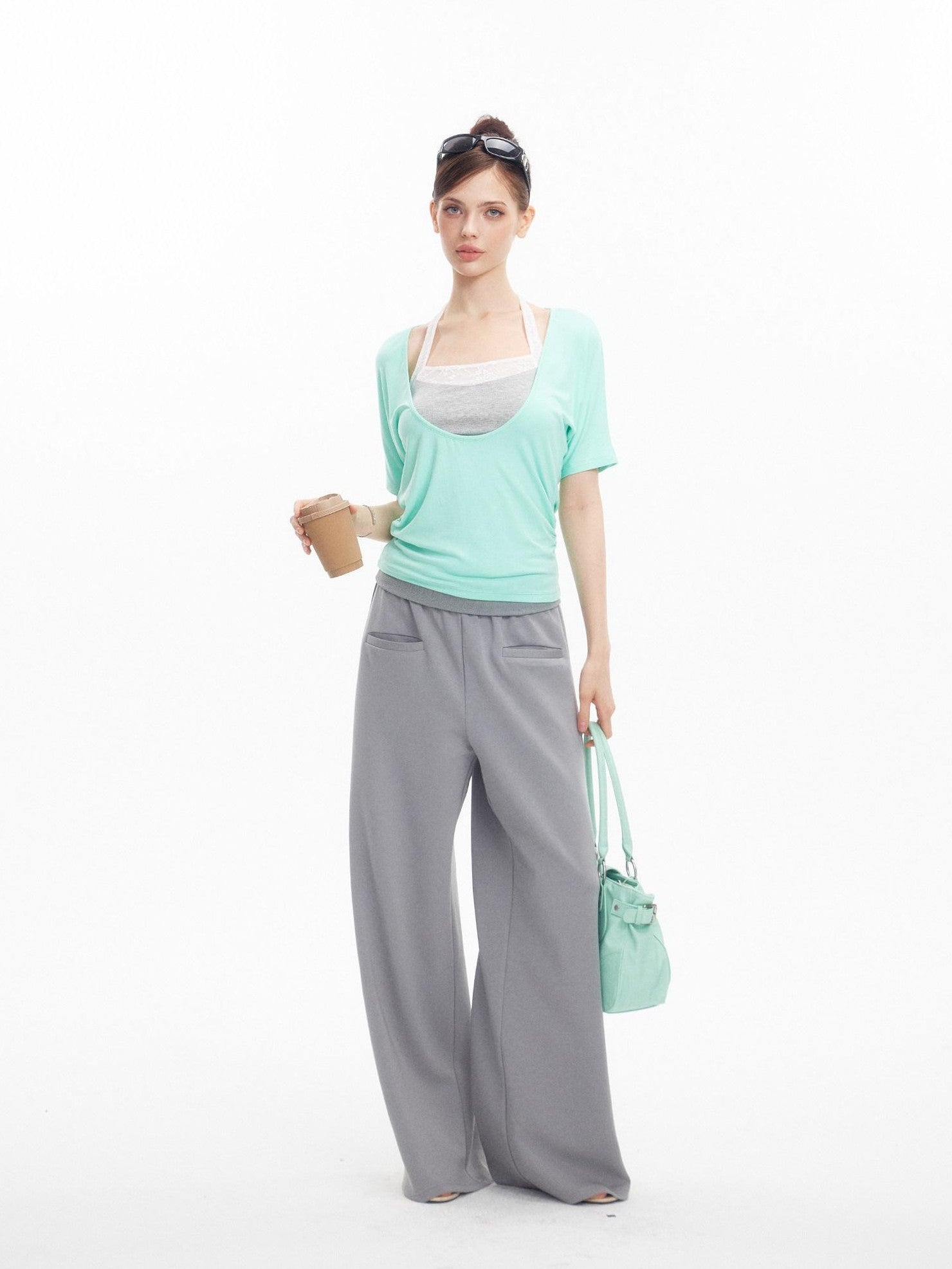 innerflow Light Gray Air Layer Cuffed Pockets Women&