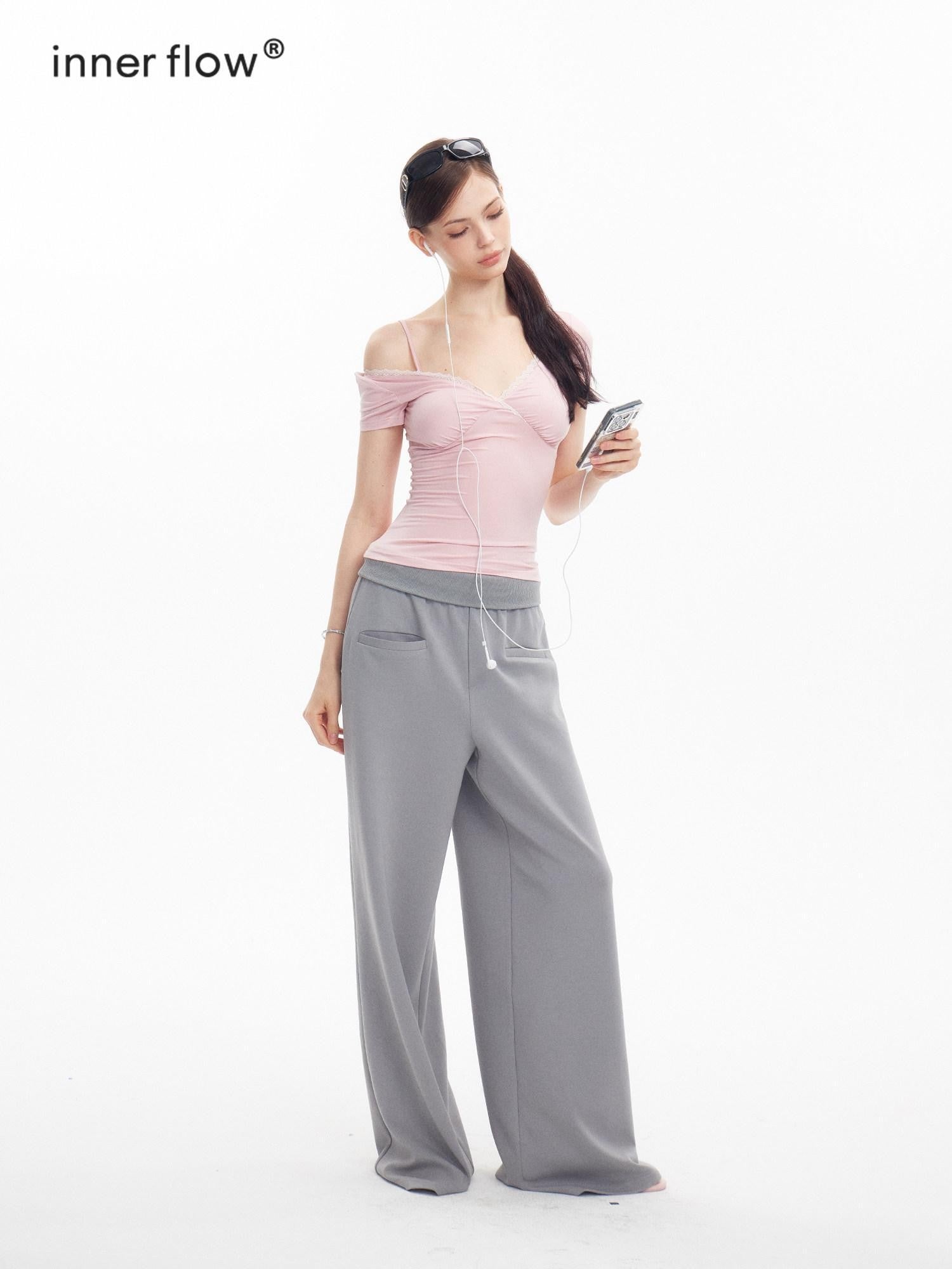 innerflow Light Gray Air Layer Cuffed Pockets Women&