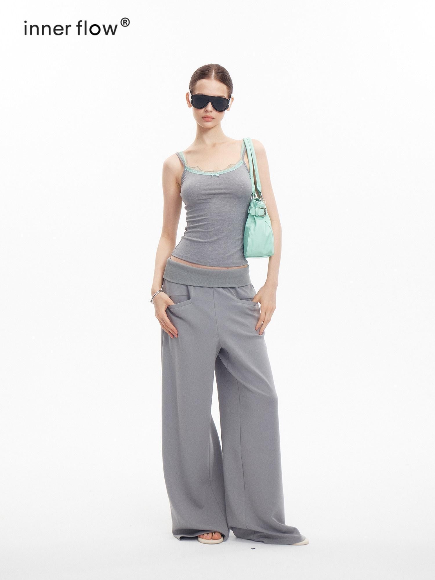 innerflow Light Gray Air Layer Cuffed Pockets Women&