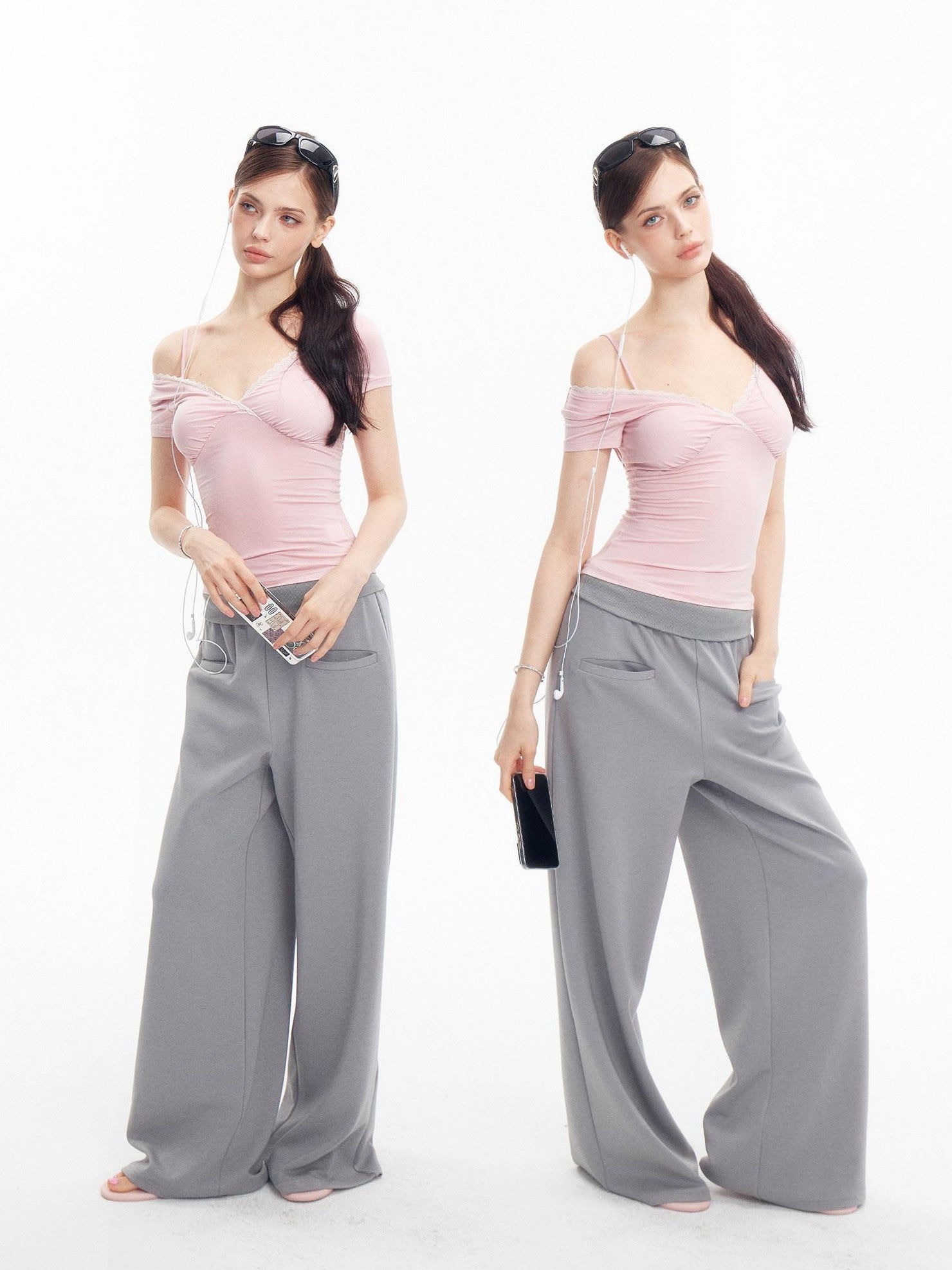 innerflow Light Gray Air Layer Cuffed Pockets Women&