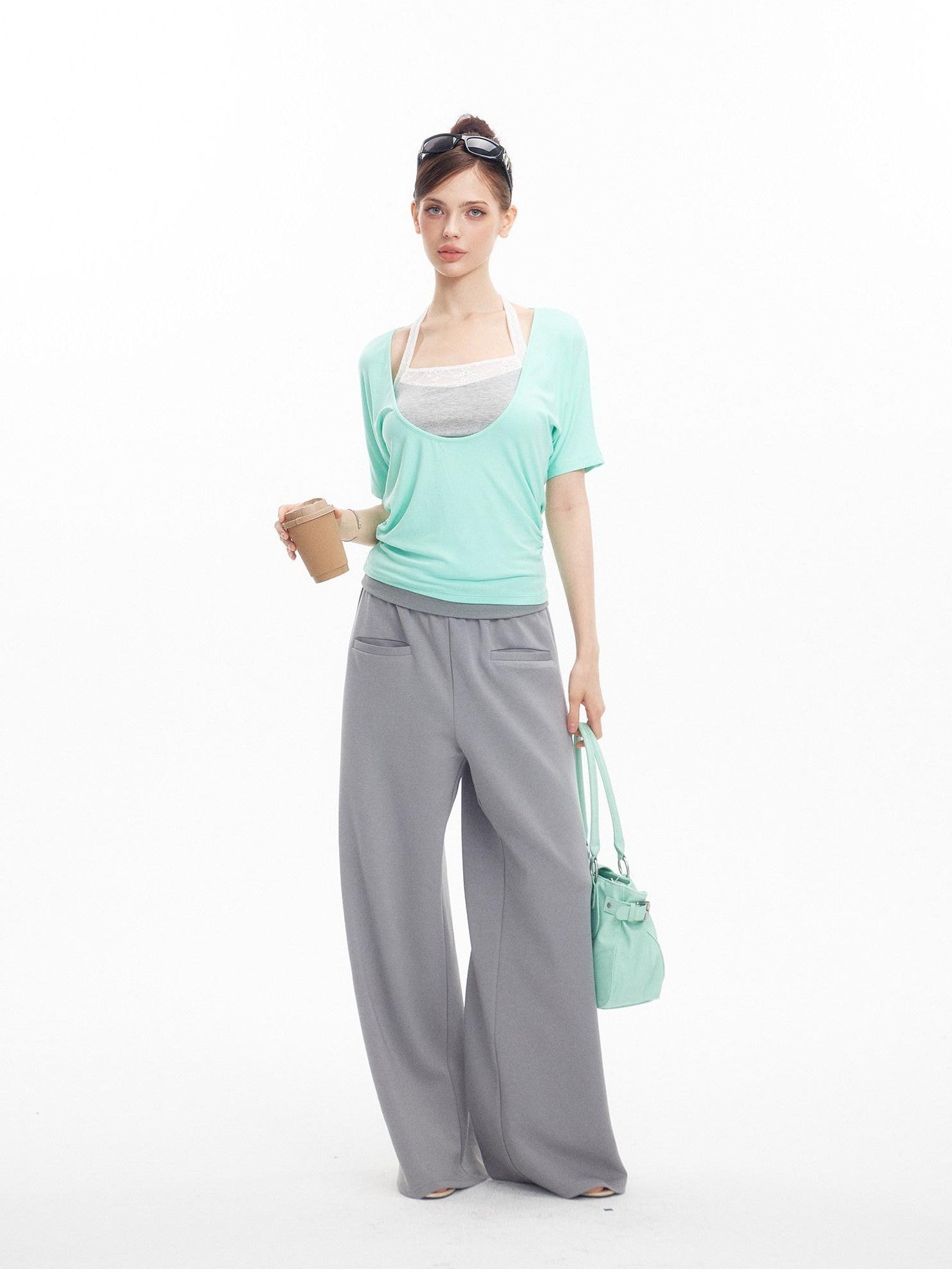 innerflow Light Gray Air Layer Cuffed Pockets Women&