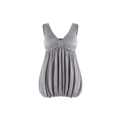 innerflow_Light_Mist_Gray_V-neck_Ruched_Peplum_Women&
