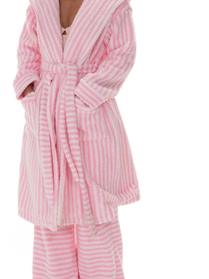 innerflow Magenta Striped Sherpa Cardigan Women&
