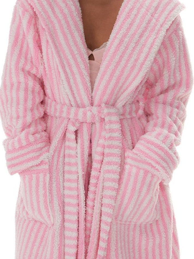 innerflow Magenta Striped Sherpa Cardigan Women&
