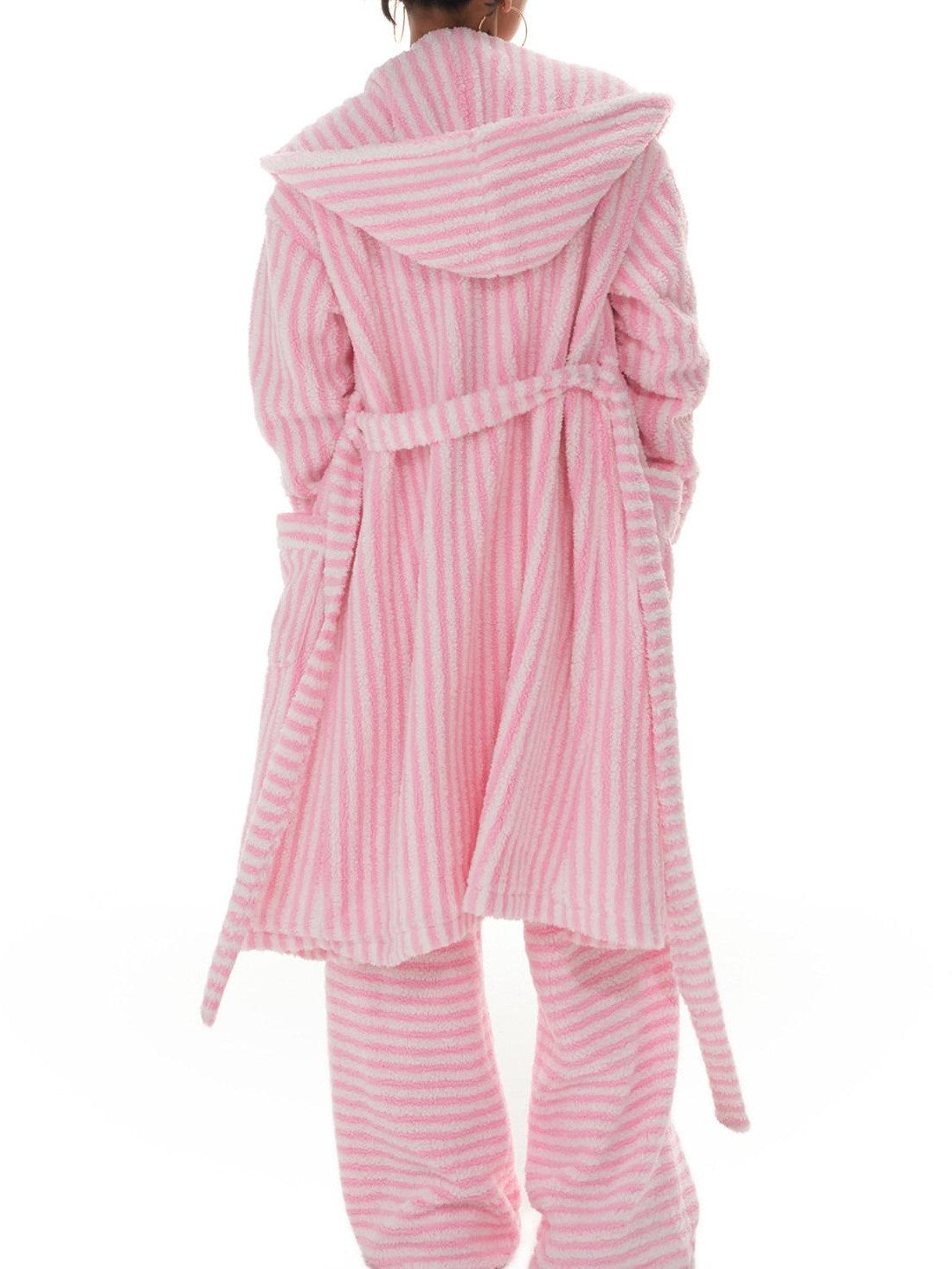 innerflow Magenta Striped Sherpa Cardigan Women&