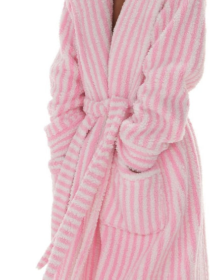 innerflow Magenta Striped Sherpa Cardigan Women&