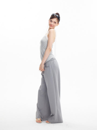 innerflow Mint Green Gray Lace Slim U Neck Halter Women&