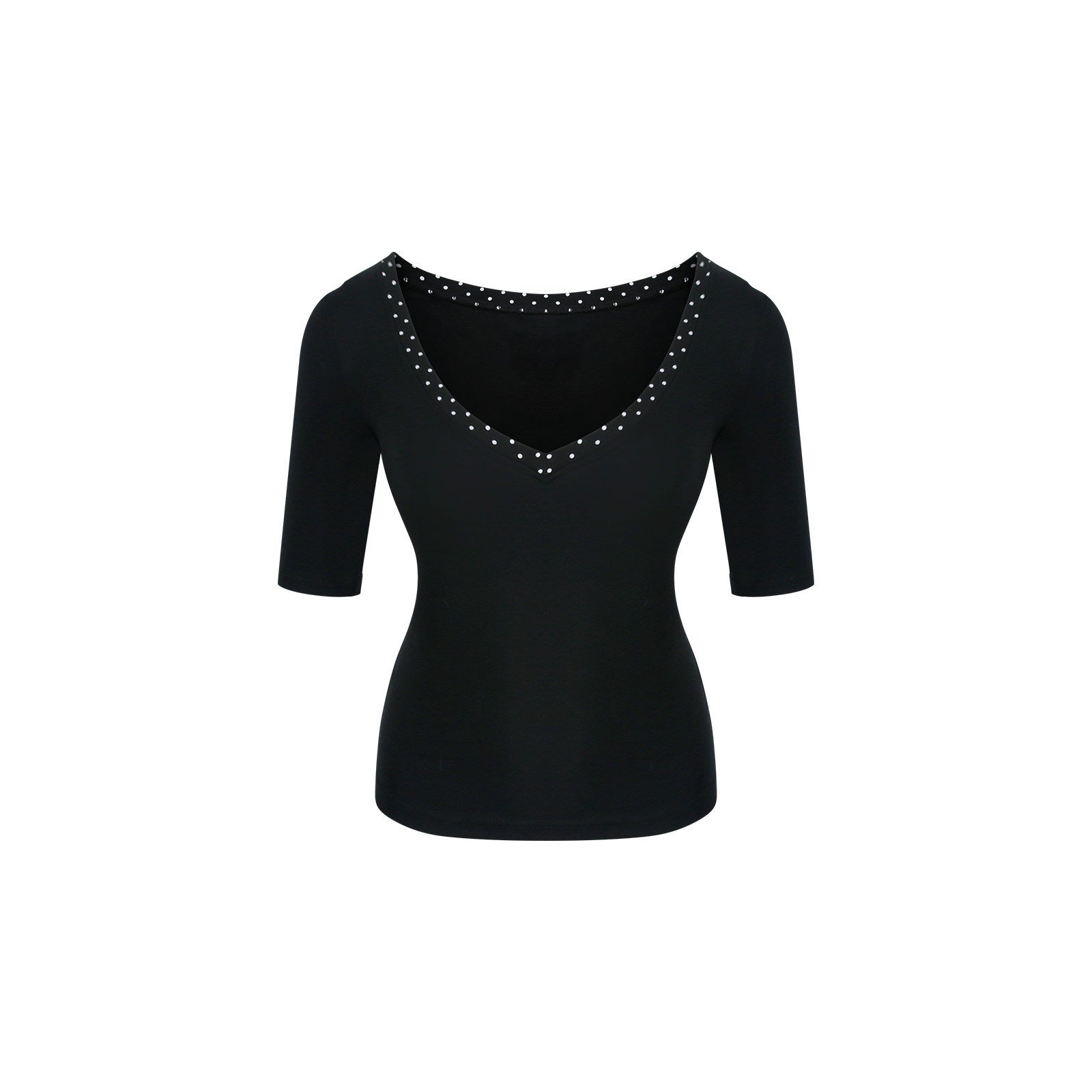 innerflow_Mixed_Polka_Dot_Spliced_Fitted_Women&