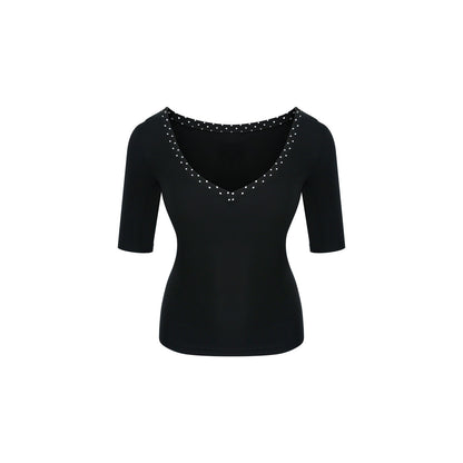 innerflow_Mixed_Polka_Dot_Spliced_Fitted_Women&
