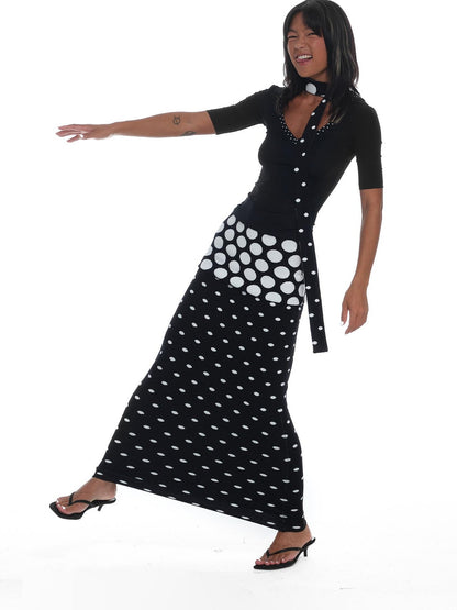 innerflow Mixed Polka Dot Spliced Fitted Women&