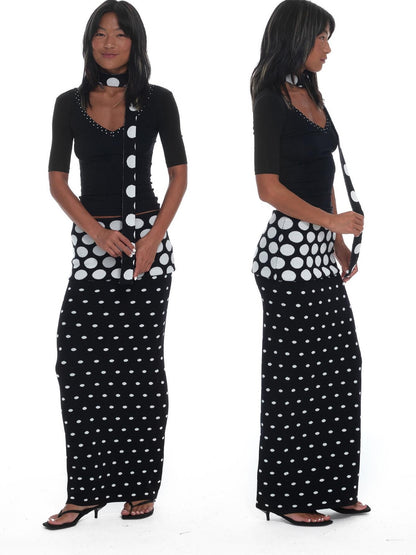 innerflow Mixed Polka Dot Spliced Fitted Women&