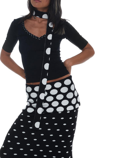 innerflow Mixed Polka Dot Spliced Fitted Women&