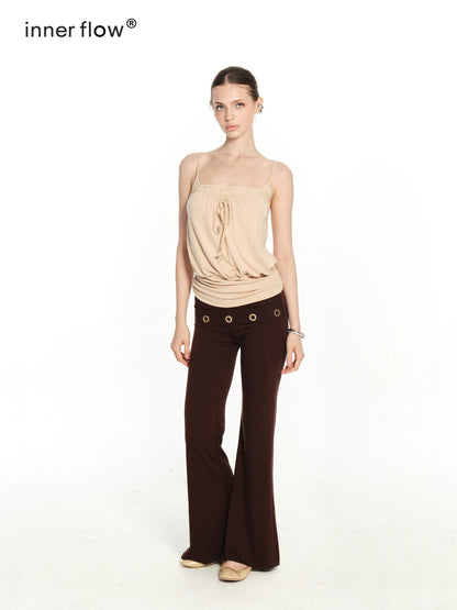 innerflow Oatmeal And Grass Green Two Tone Lace Ruched Women&